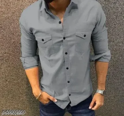 Top Wear Double Pocket Shirt for men